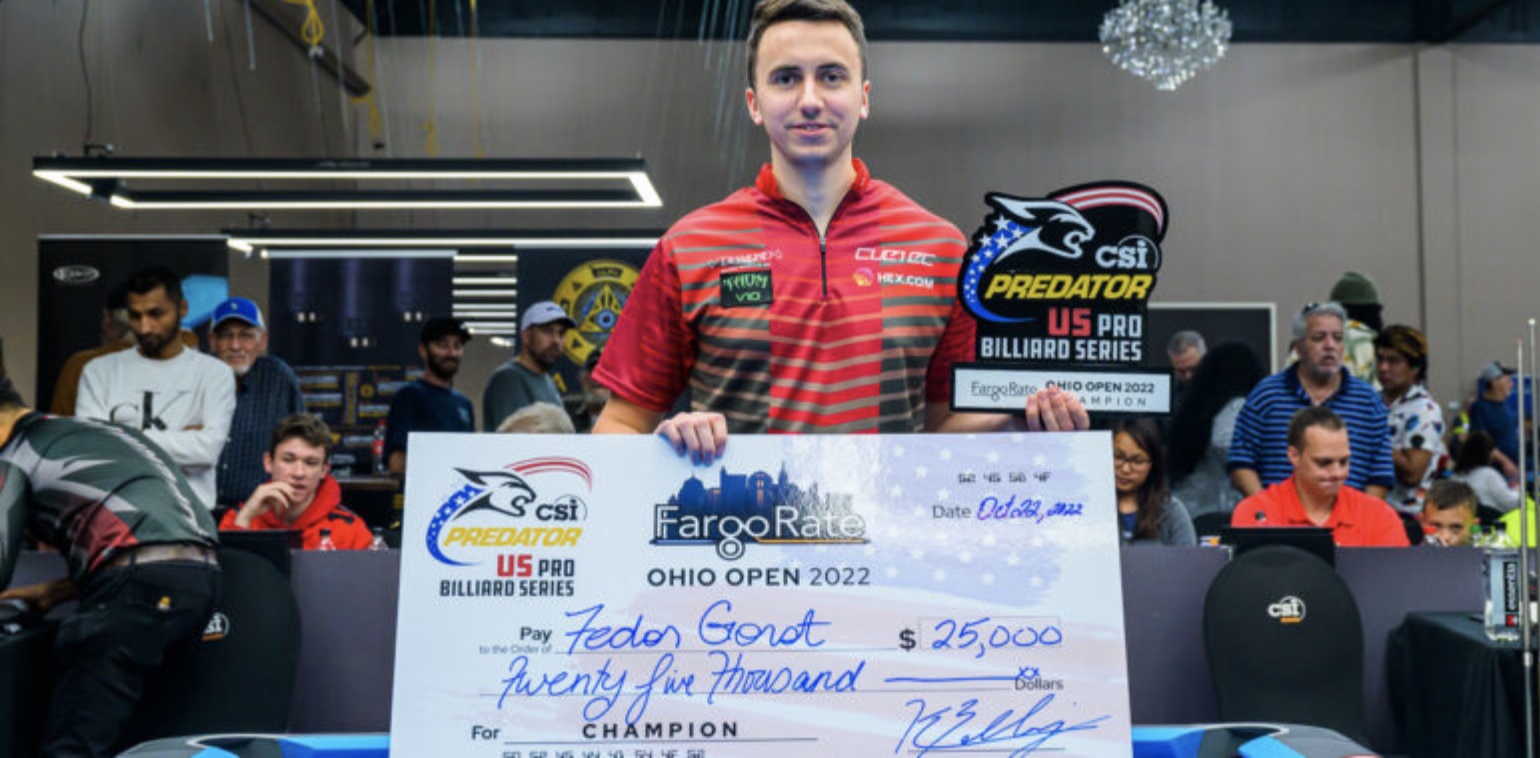 GORST WINS FARGORATE OHIO OPEN FOR THIRD PREDATOR PRO BILLIARD SERIES TITLE