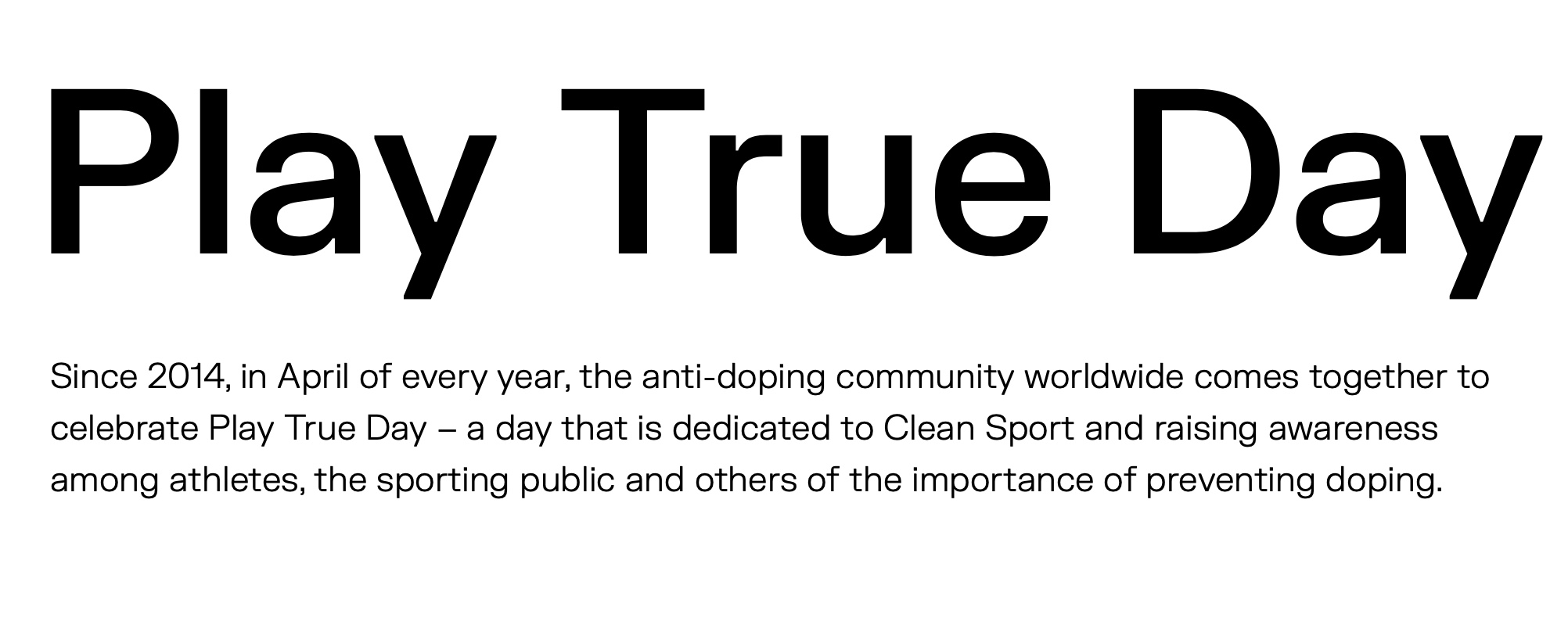 SAVE THE DATE: Join us in celebrating Play True Day 2023 on 14 April