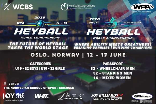 WPA Junior & Parasport Heyball World Championships 2026 Unite Global Youth and Elite Athletes in Oslo