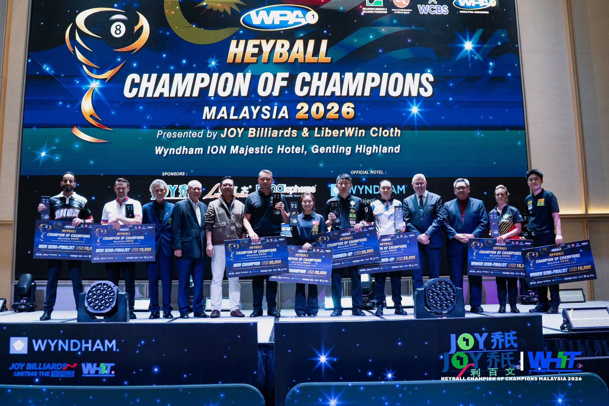CuePoint billiards news cover image for Shi Tianqi and Jack Whelan Claim Historic Titles at WPA Heyball Champion of Champions Malaysia 2026