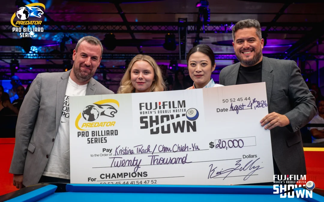 Kristina Tkach and Chou Chieh-Yu Crowned Inaugural FUJIFILM Women’s Doubles Master Showdown Champions as WPA Women’s 10-Ball World Championship Reaches Finals