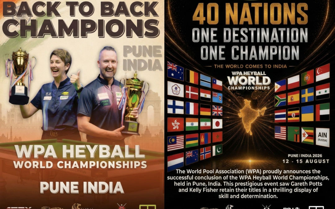 World Pool Association Celebrates Potts and Fisher’s Triumph at the 2026 WPA Heyball World Championships