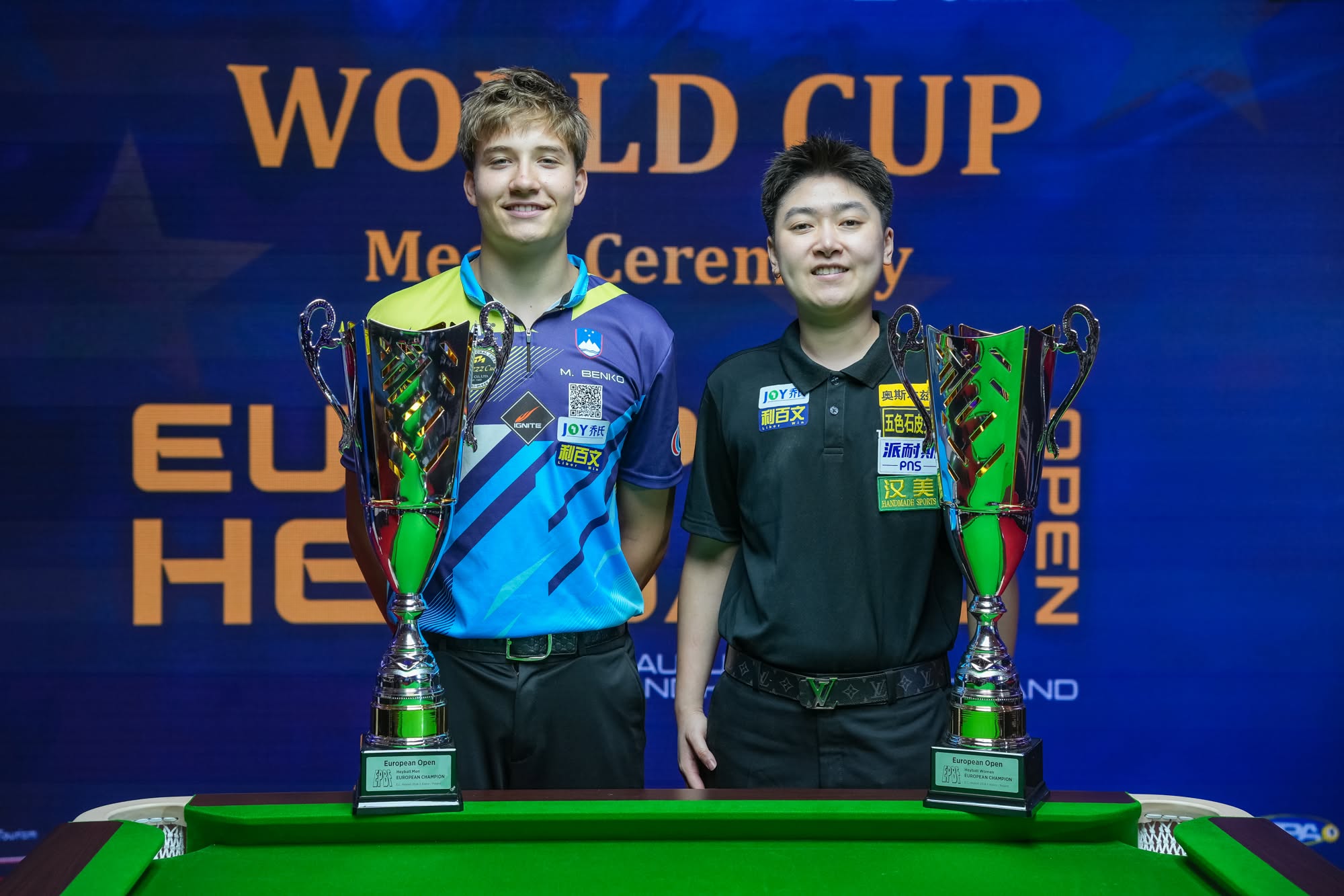 CuePoint billiards news cover image for Benko and Sukritthanes Win Titles at 2026 WPA European Heyball Open